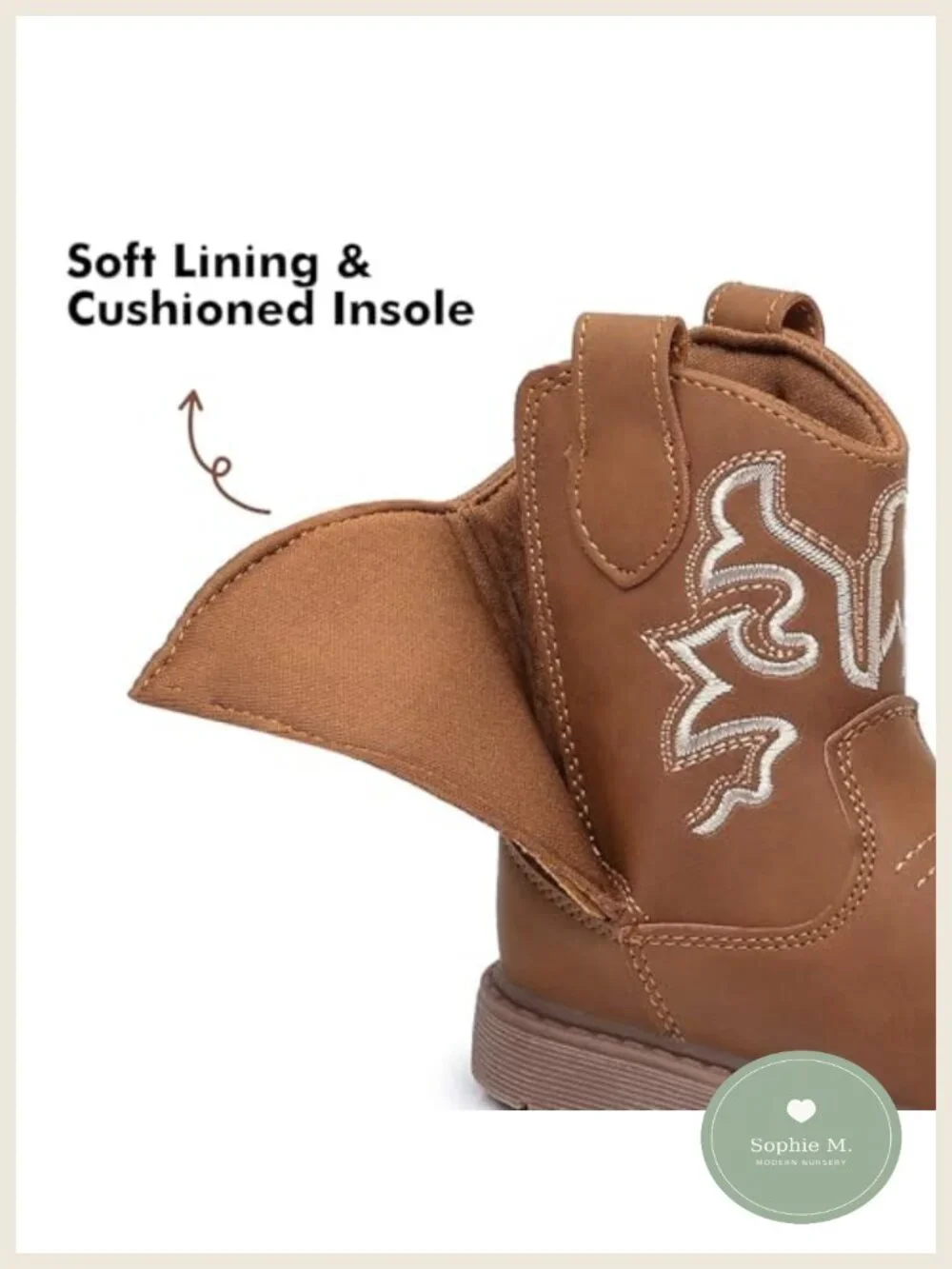 Toddler Cowboy Boots Boys Girls Western Boots Hook Loop Easy On Off Non Slip